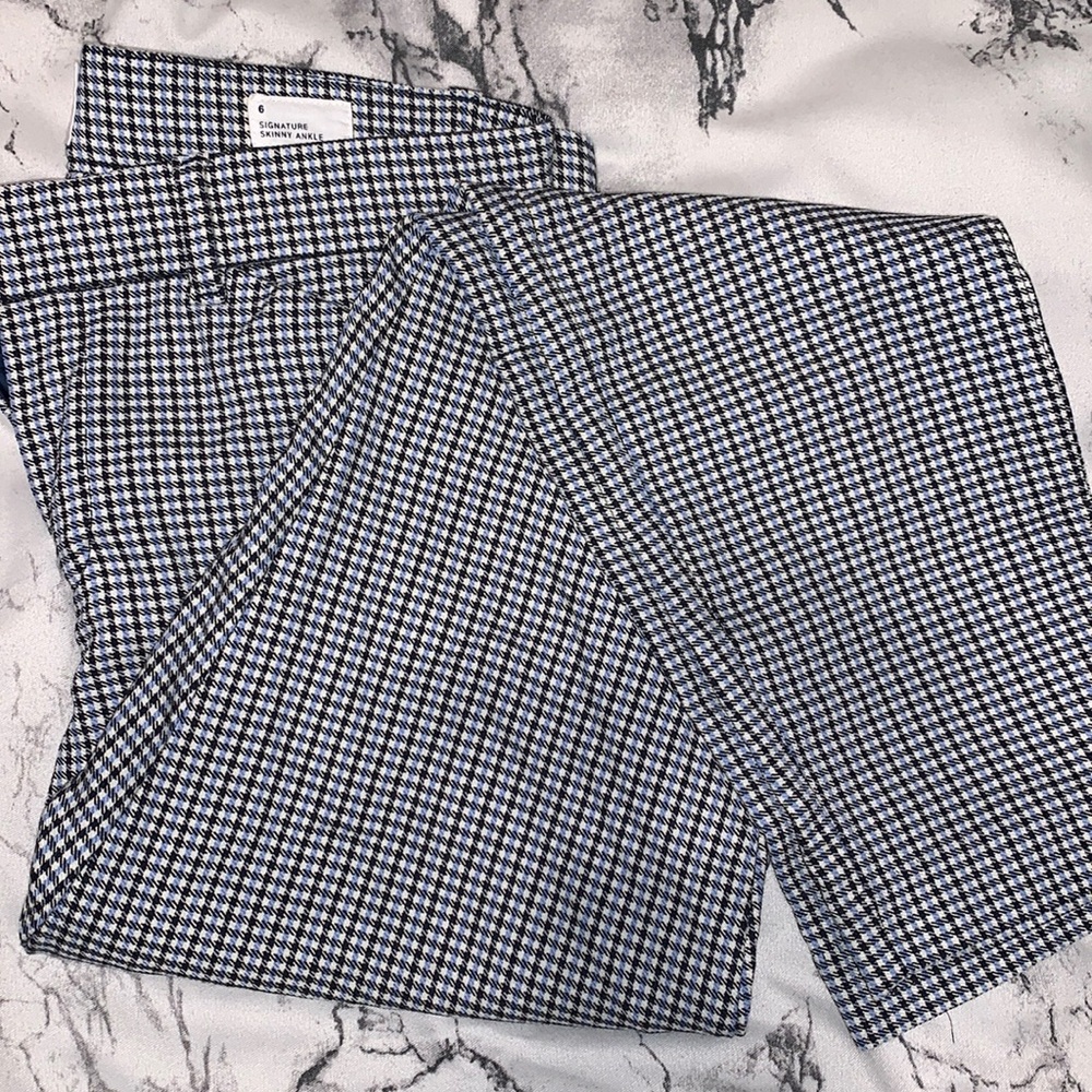 GAP Signature Skinny Ankle Blue Plaid Pant